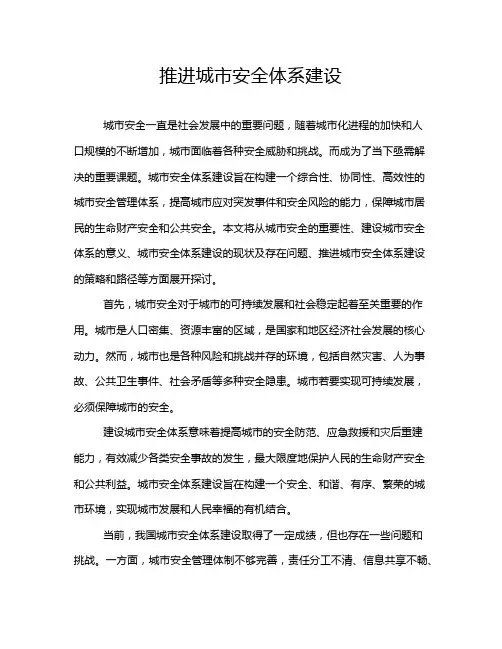推进城市安全体系建设