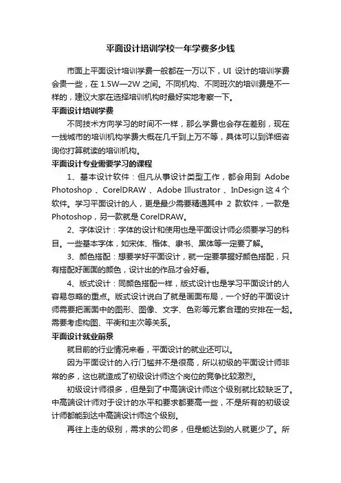 平面设计培训学校一年学费多少钱
