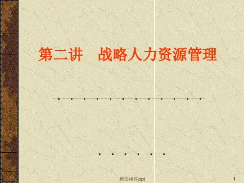 第二讲战略人力资源管理ppt课件