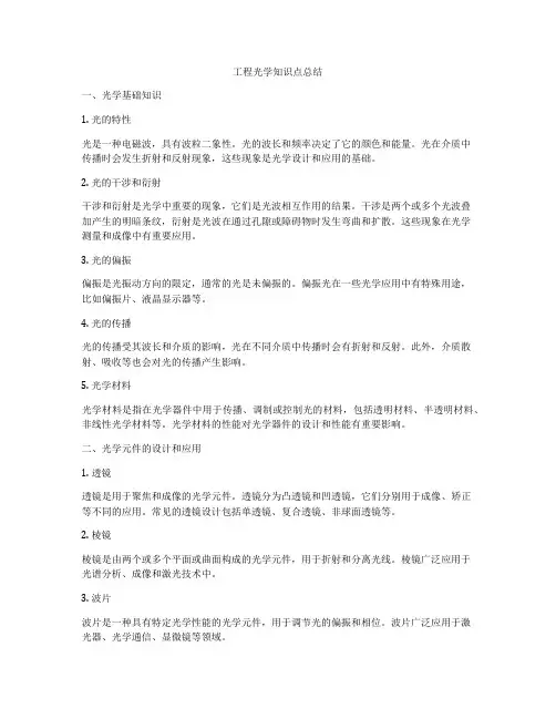 工程光学知识点总结
