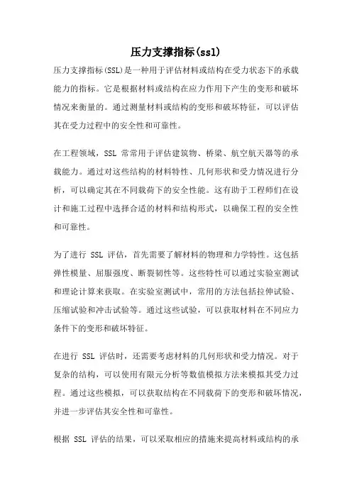 压力支撑指标(ssl)