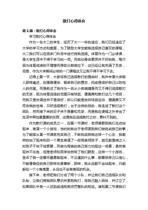 散打心得体会