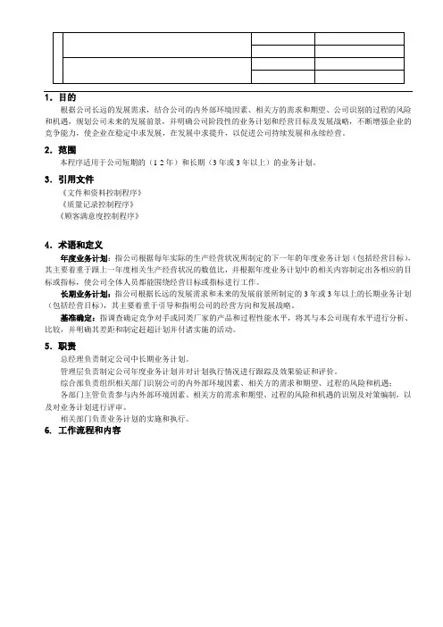 经营计划控制程序