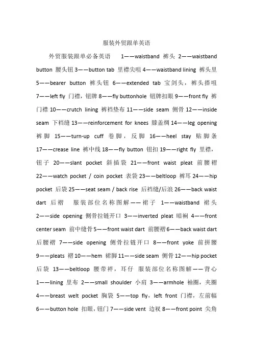 服装外贸跟单英语