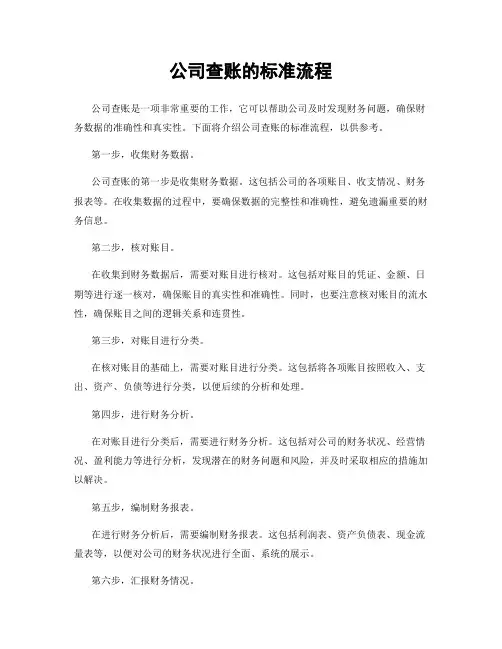 公司查账的标准流程
