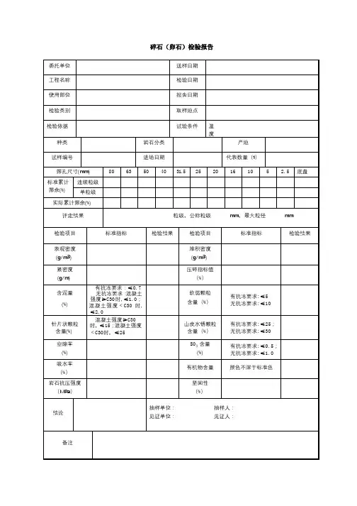 碎石(卵石)检验报告