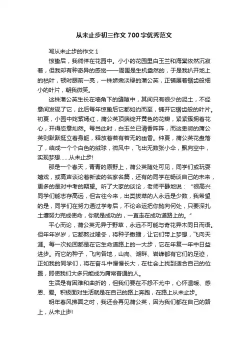 从未止步初三作文700字优秀范文