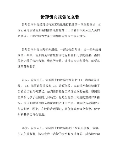 齿形齿向报告怎么看