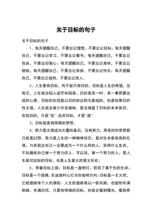 关于目标的句子