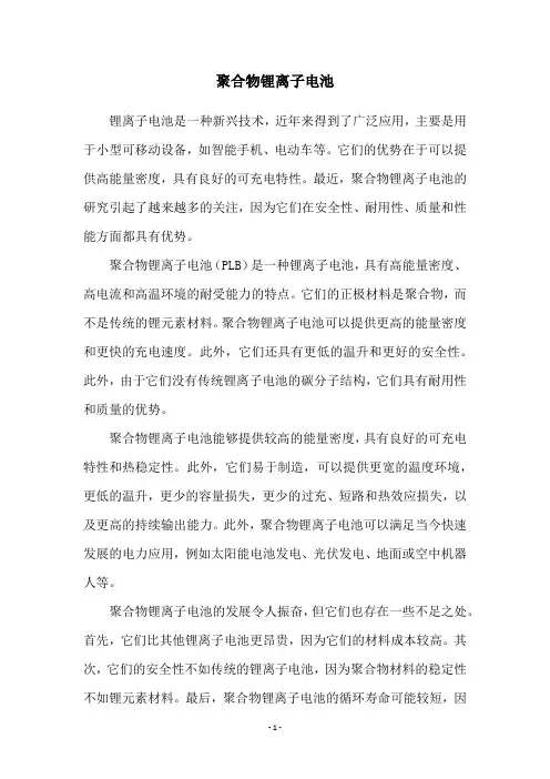 聚合物锂离子电池