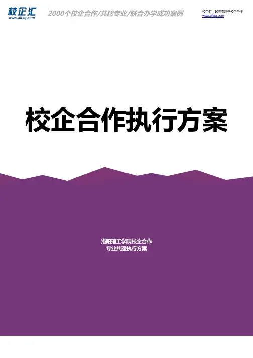 2016年洛阳理工学院校企合作计算机专业共建建设方案