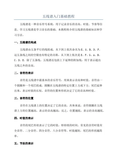 五线谱入门基础教程
