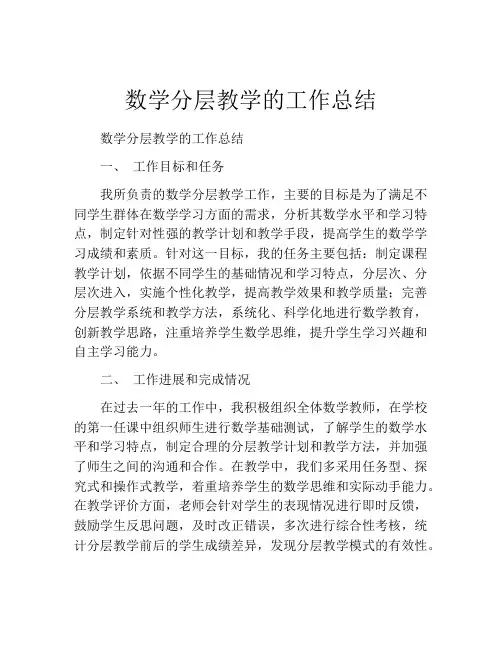 数学分层教学的工作总结 (2)