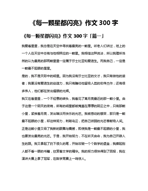 《每一颗星都闪亮》作文300字