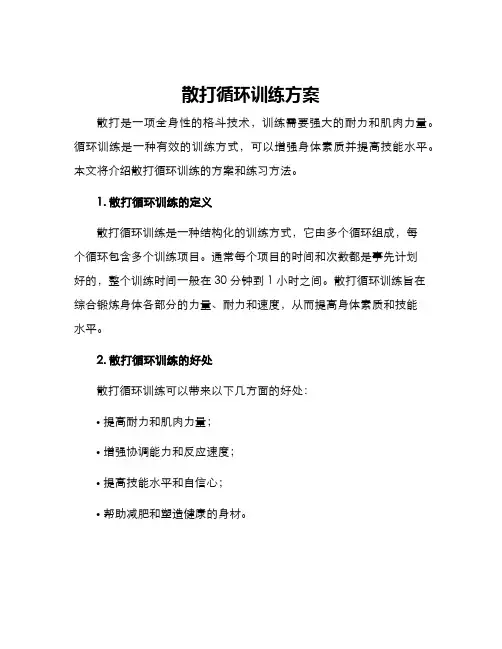 散打循环训练方案