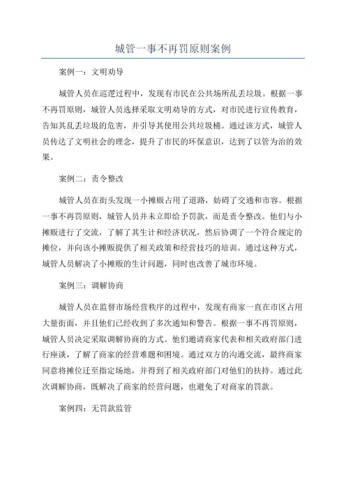 城管一事不再罚原则案例