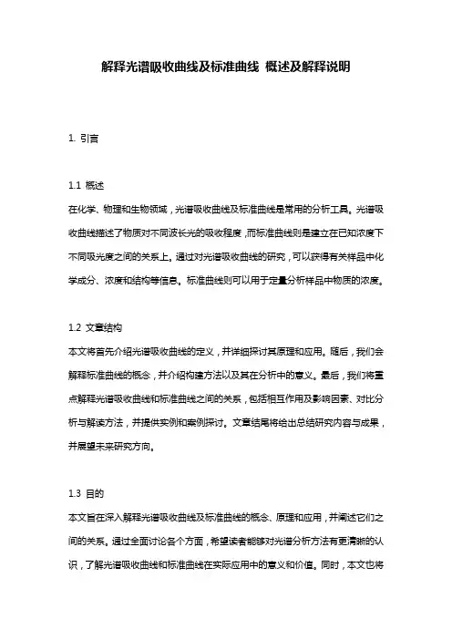 解释光谱吸收曲线及标准曲线_概述及解释说明