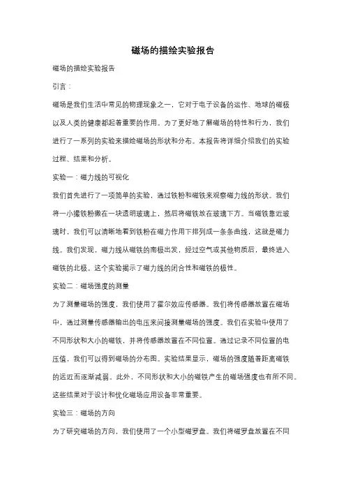 磁场的描绘实验报告