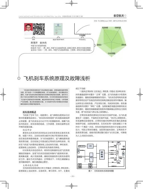飞机刹车系统原理及故障浅析