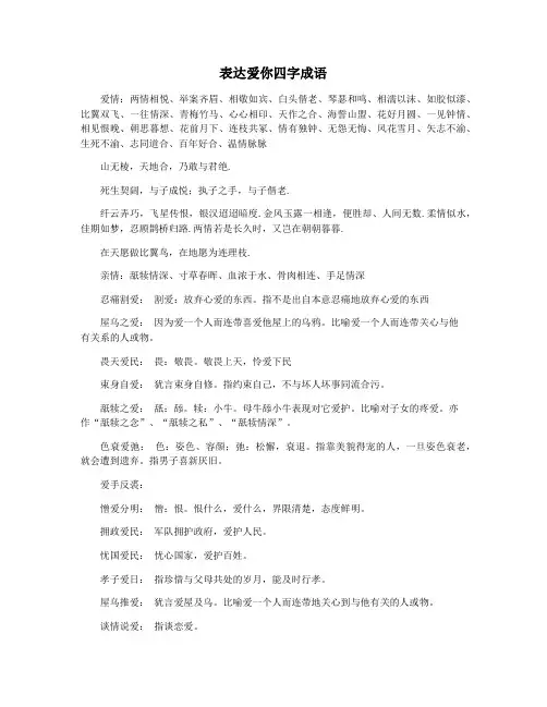 表达爱你四字成语