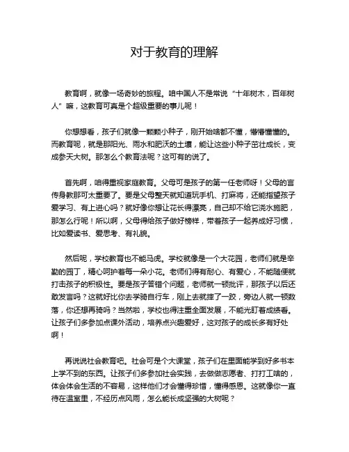 对于教育的理解