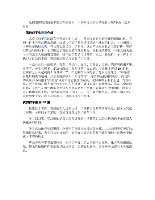 电视连续剧我的前半生剧情介绍