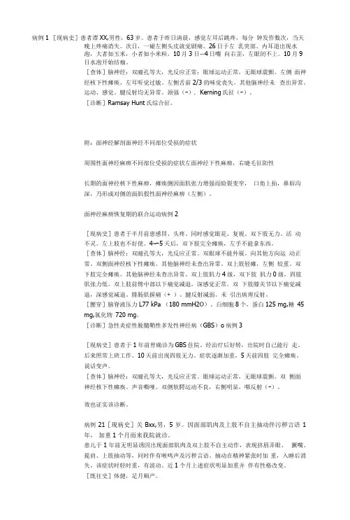 神经内科病例题库