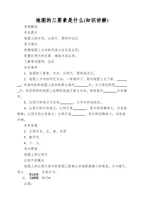 地图的三要素是什么(知识讲解)