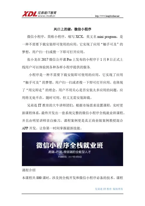 风口上的猪：微信小程序