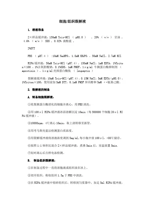 细胞组织裂解液