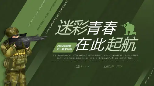 2022迷彩青春在此启航大一新生军训培训PPT