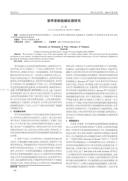 草坪草耐践踏机理研究
