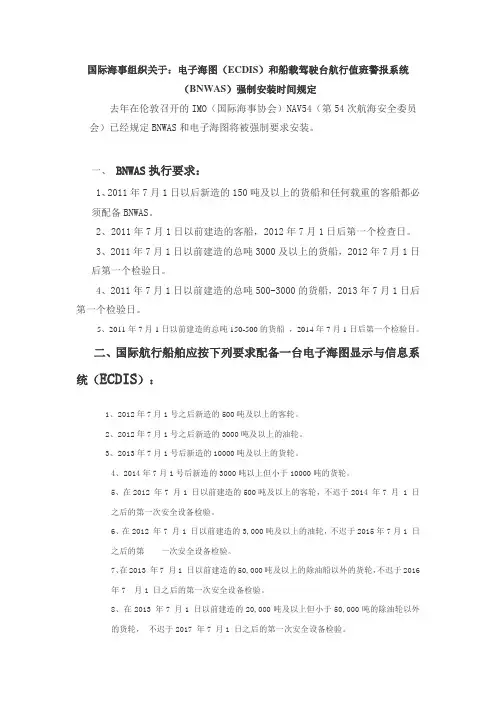 国际海事组织关于电子海图(ECDIS)