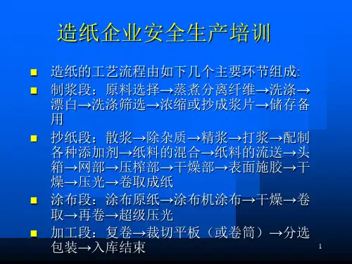 造纸企业安全生产培训PPT课件