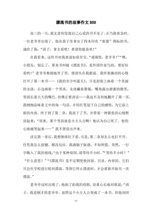 漂流书的故事作文800