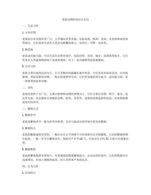 老鼠动物的知识点总结