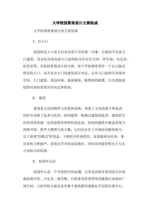 大学校园景观设计主要组成