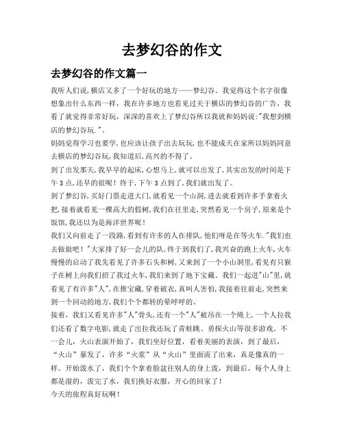 去梦幻谷的作文