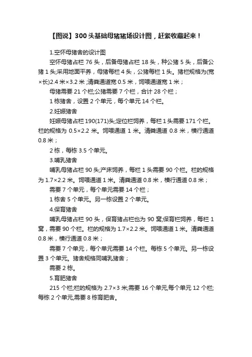 【图说】300头基础母猪猪场设计图，赶紧收藏起来！