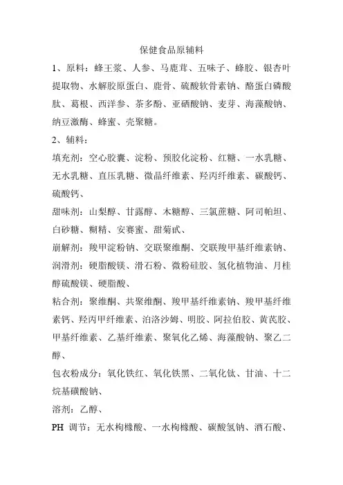 保健食品原辅料