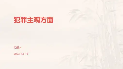 犯罪主观方面