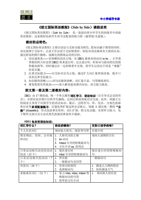 朗文国际英语课程说明