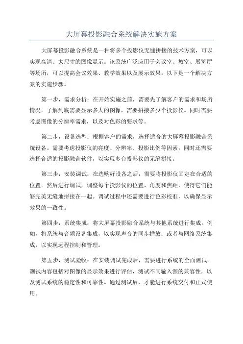 大屏幕投影融合系统解决实施方案