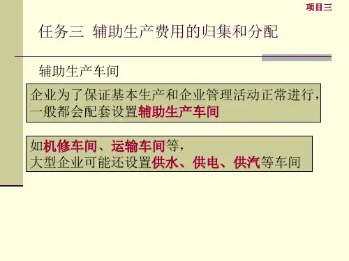 精选成本会计辅助生产费用的分配培训课件