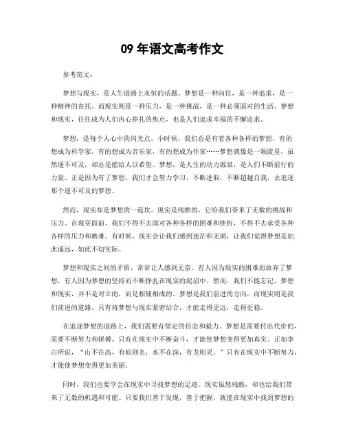09年语文高考作文