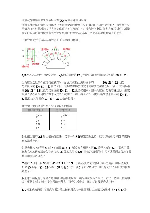 增量式旋转编码器工作原理和时序图