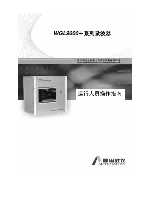 国电武仪故障录波器操作指南