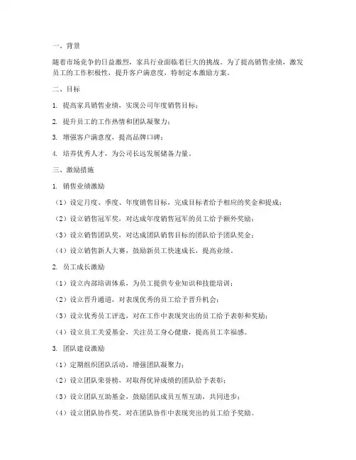家具销售员工激励方案