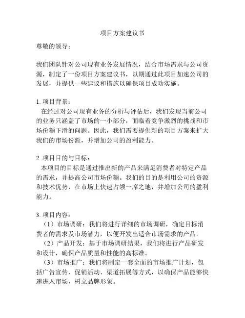 项目方案建议书