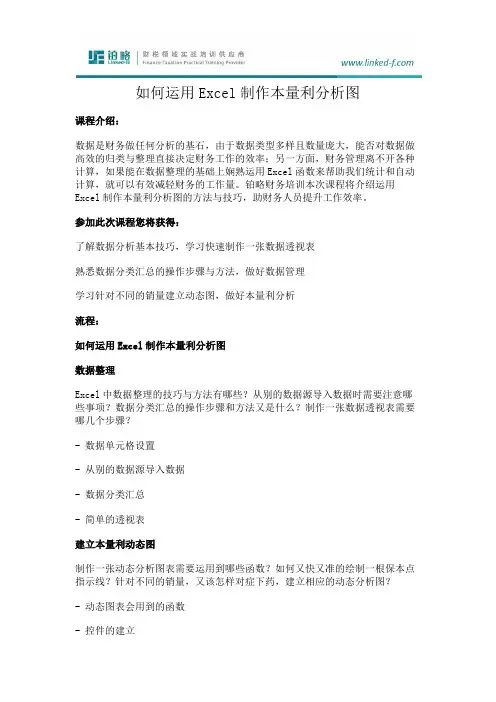 如何运用Excel制作本量利分析图